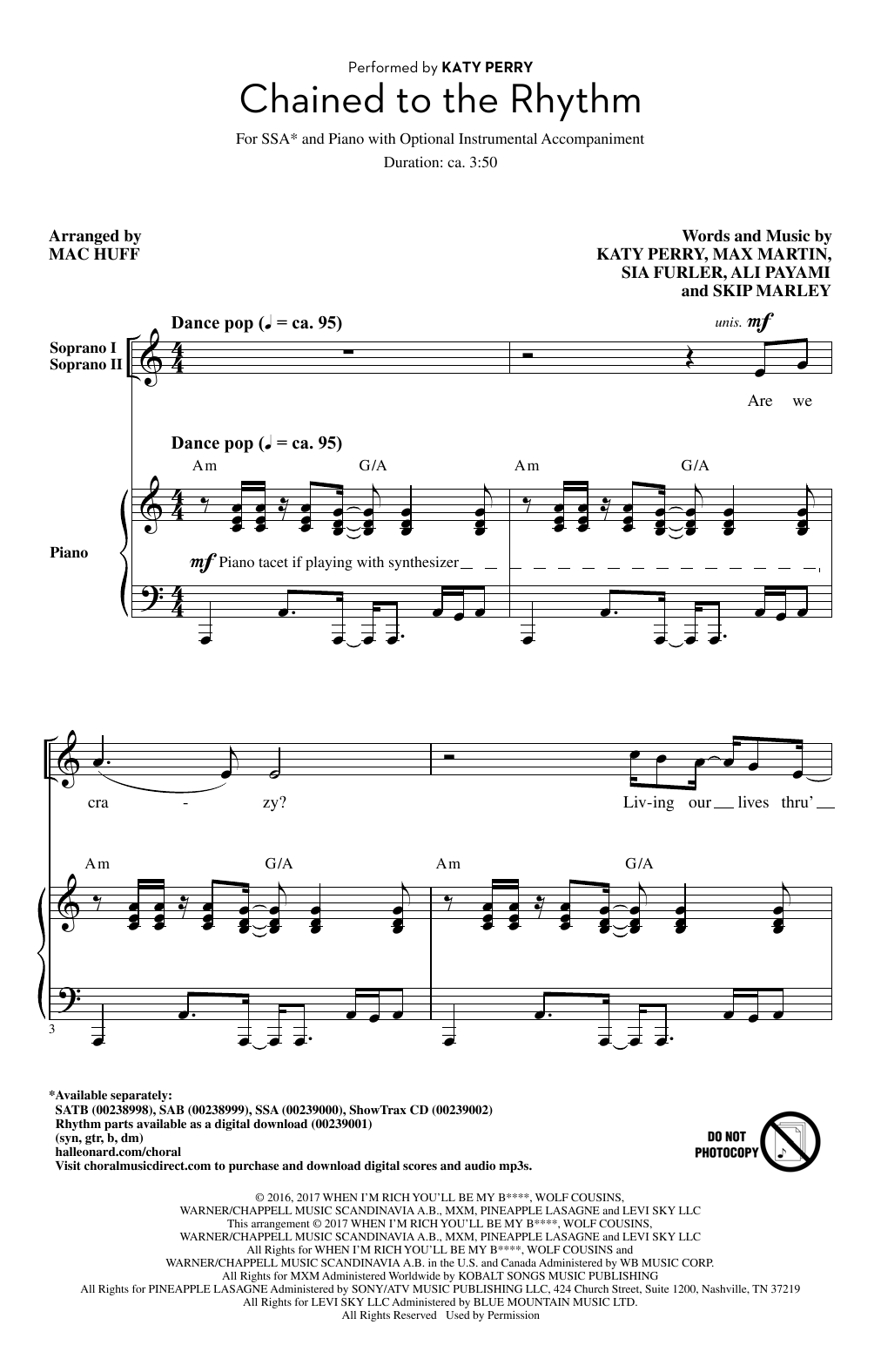 Download Mac Huff Chained To The Rhythm Sheet Music