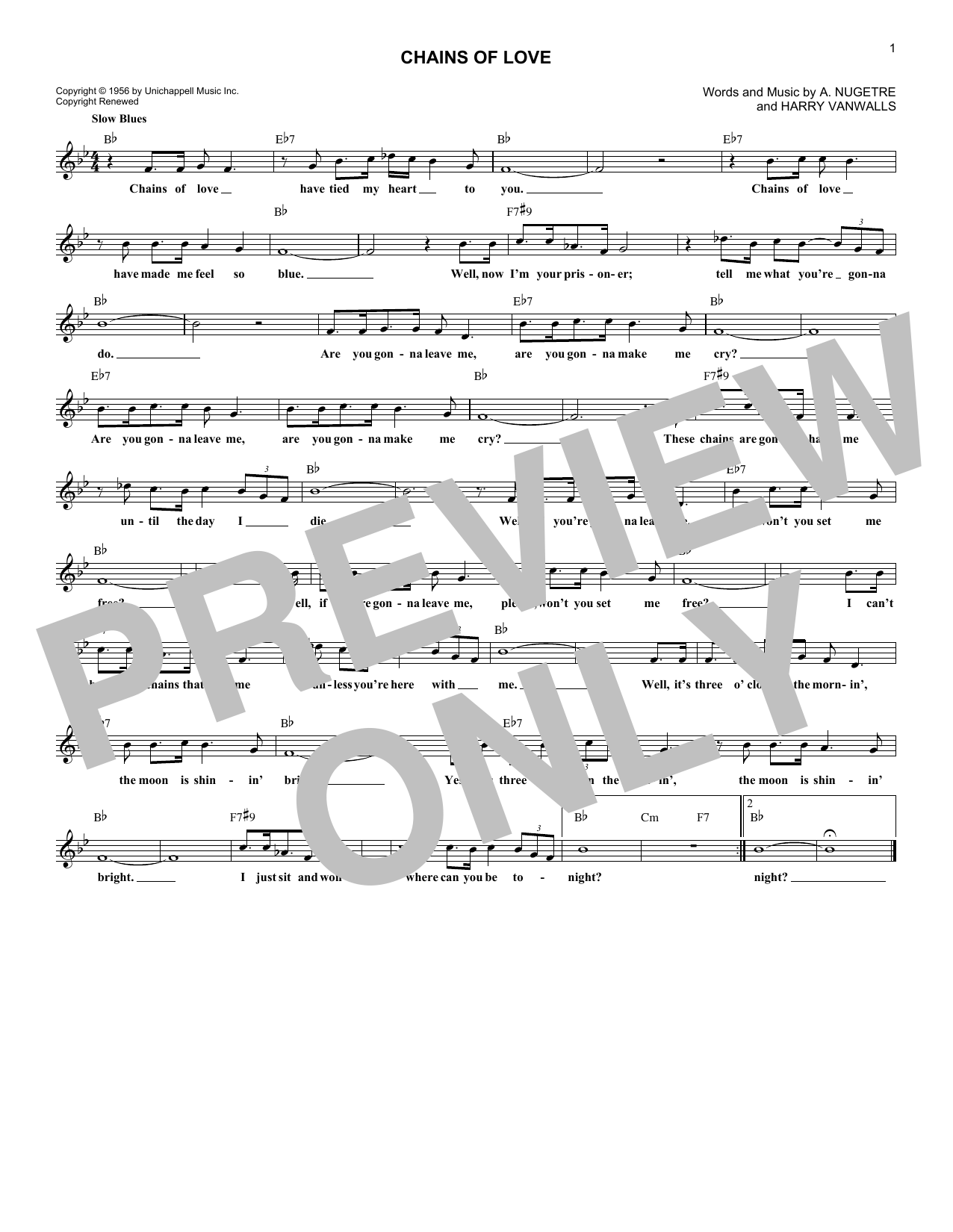 Download Pat Boone Chains Of Love Sheet Music