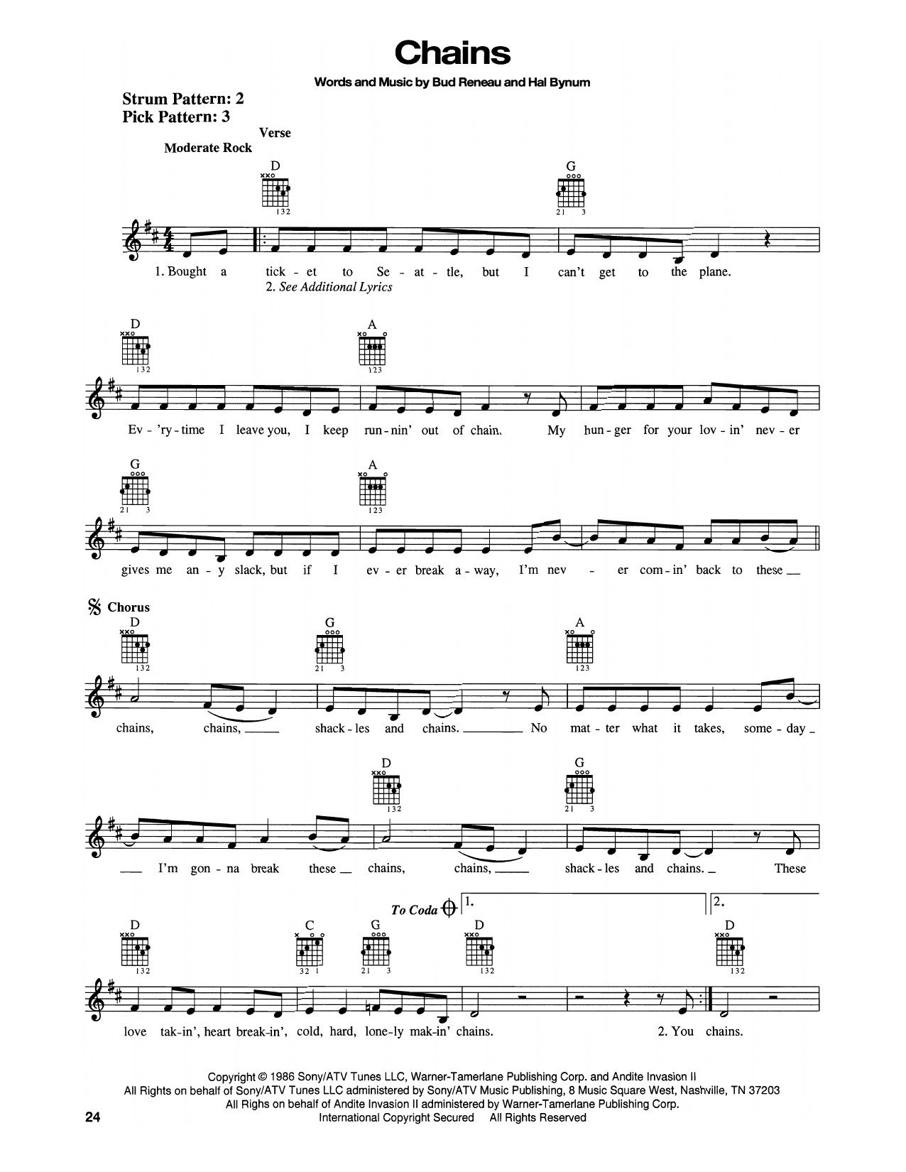 Patty Loveless Chains sheet music notes printable PDF score