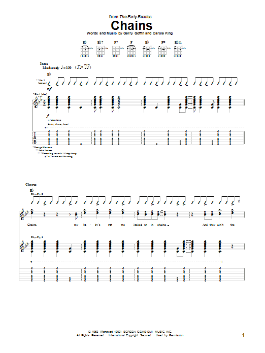 Download The Beatles Chains Sheet Music