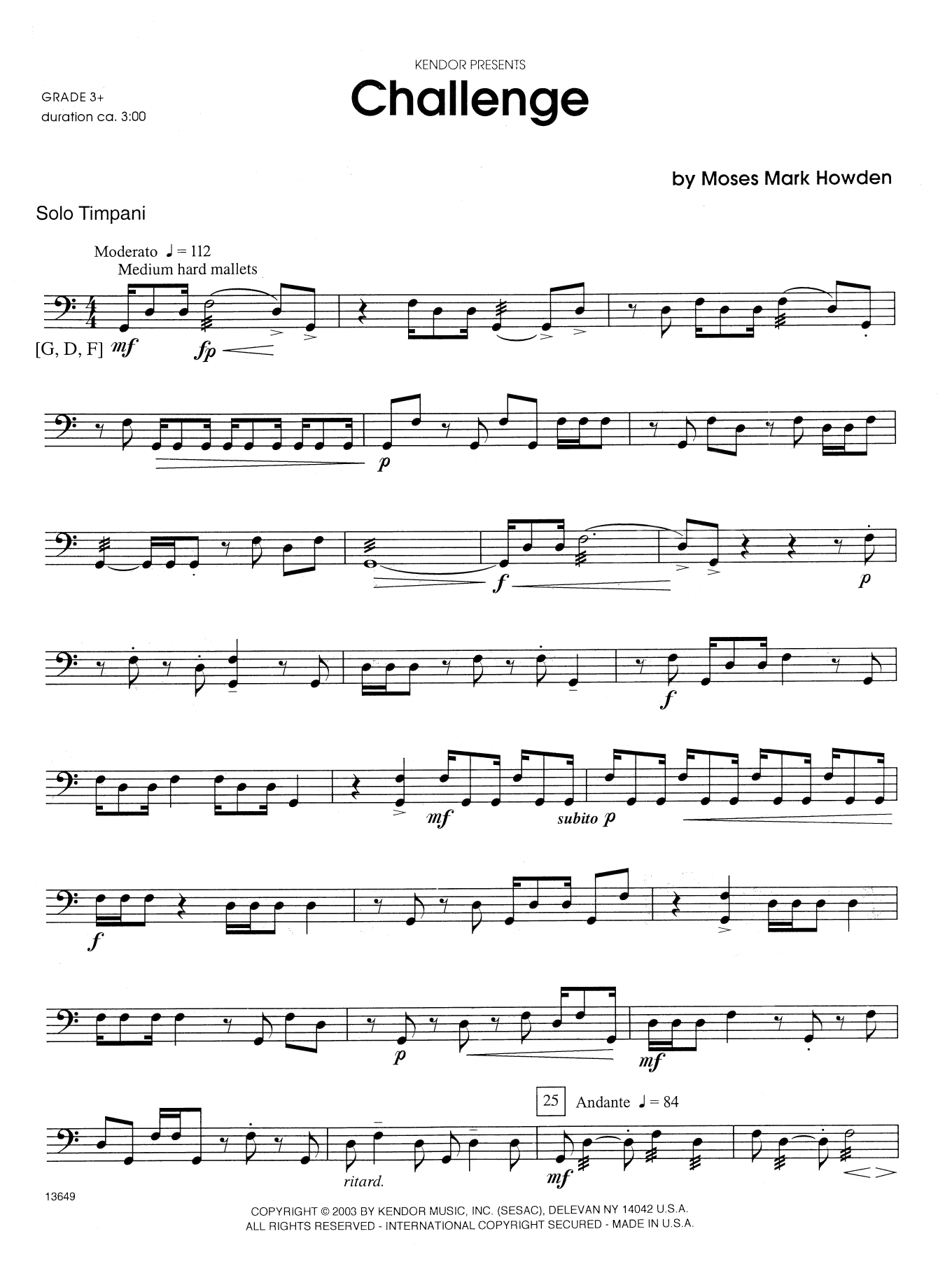 Download Moses Mark Howden Challenge Sheet Music