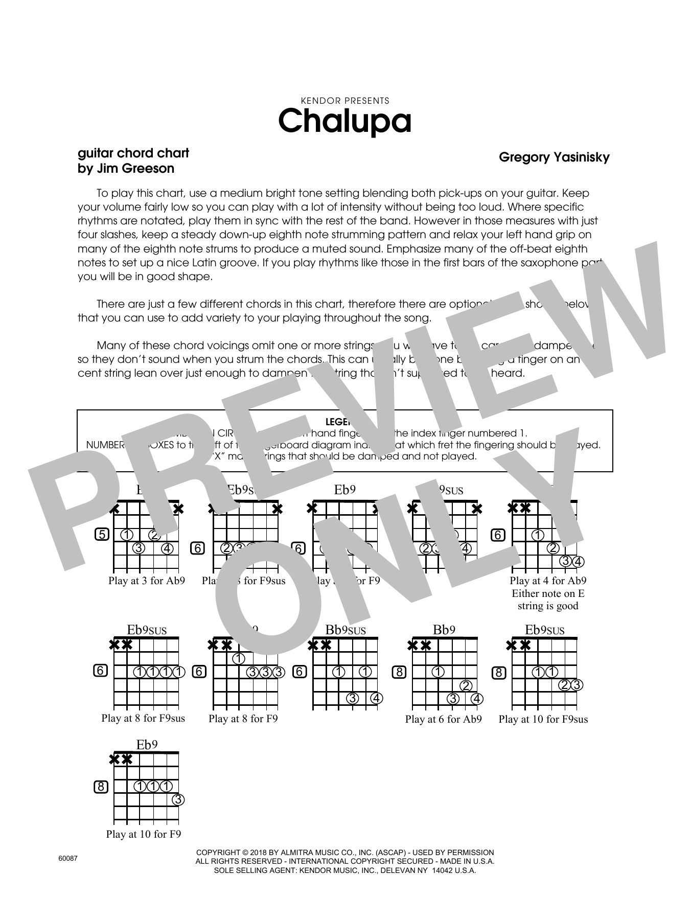 Download Gregory Yasinitsky Chalupa - Guitar Chord Chart Sheet Music