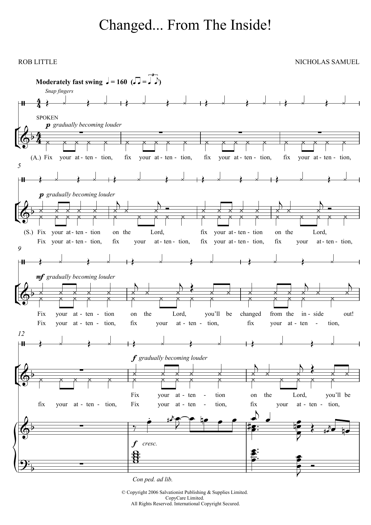 Download The Salvation Army Changed From The Inside Sheet Music