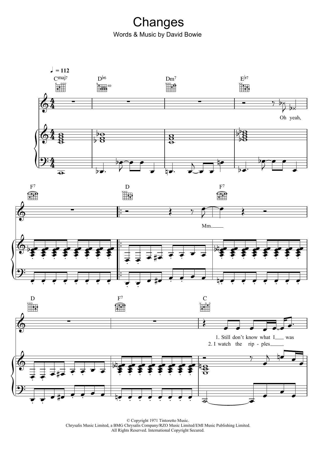 Download David Bowie Changes Sheet Music
