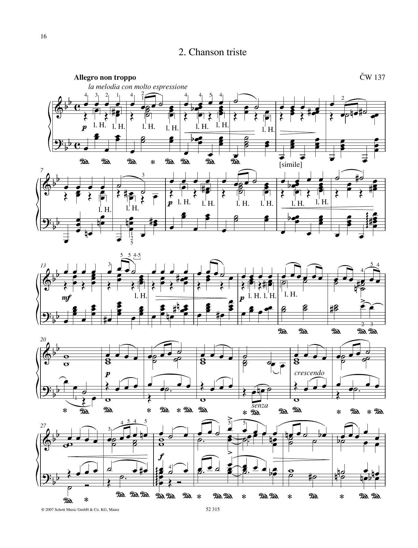 Download Pyotr Il'yich Tchaikovsky Chanson Triste Sheet Music