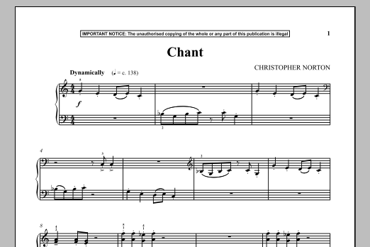 Download Christopher Norton Chant Sheet Music
