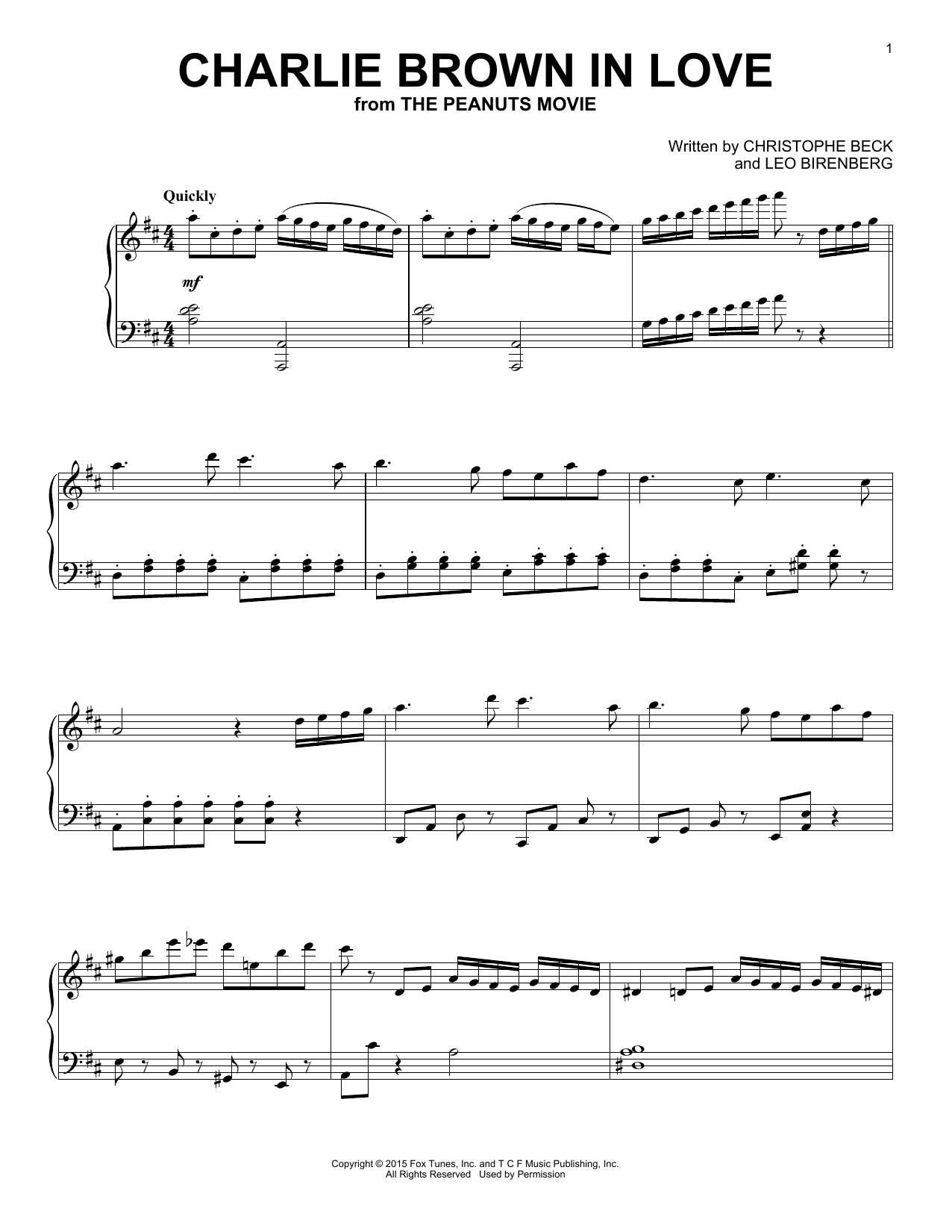 Download Christophe Beck Charlie Brown In Love Sheet Music