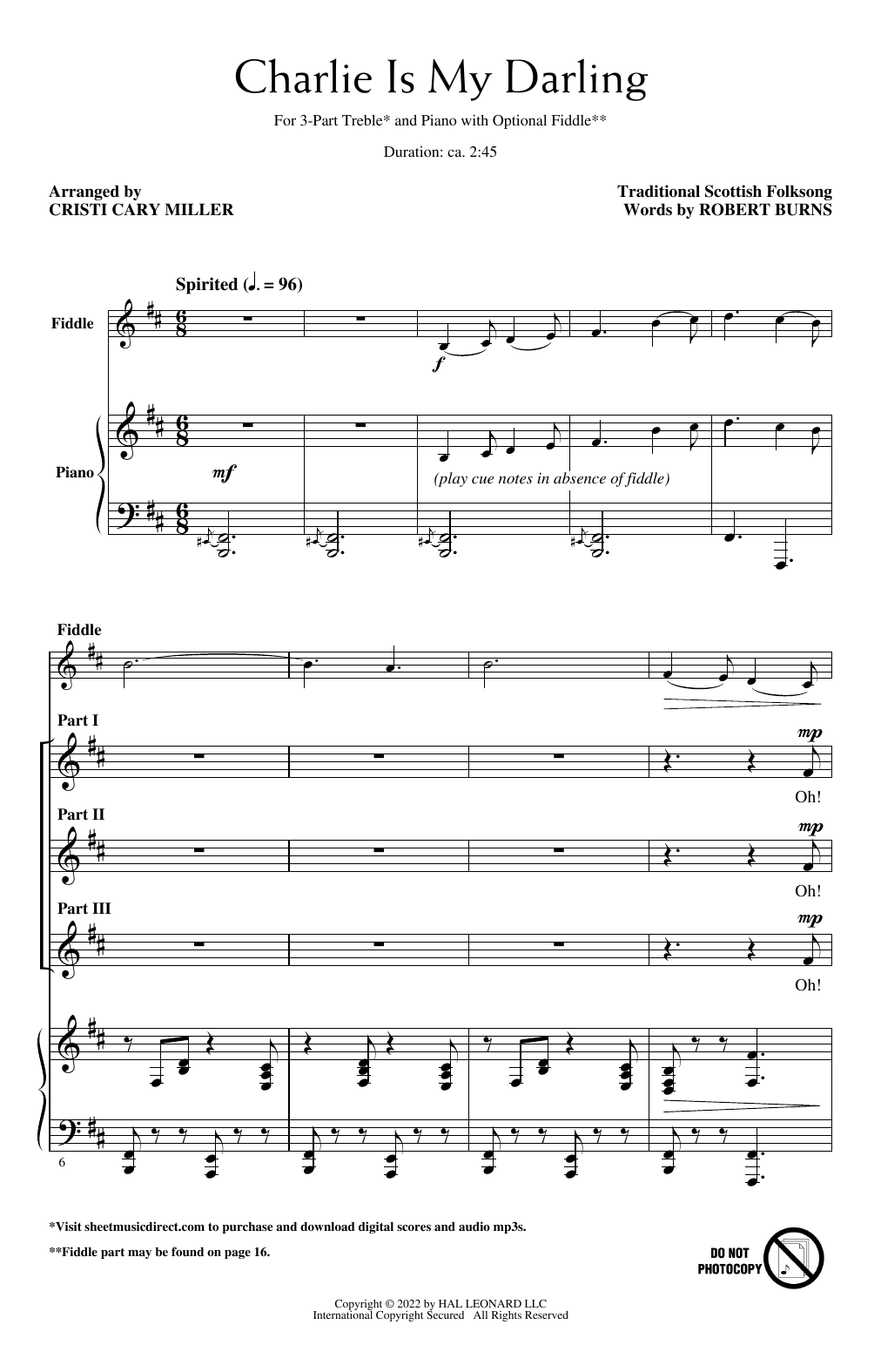 Download Traditional Scottish Folksong Charlie Is My Darling (arr. Cristi Cary Sheet Music