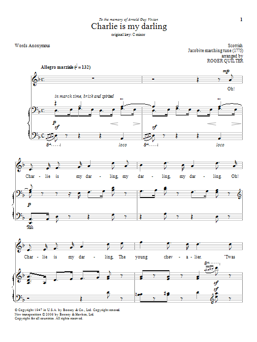 Download Roger Quilter Charlie Is My Darling Sheet Music