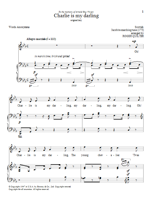 Download Roger Quilter Charlie Is My Darling Sheet Music