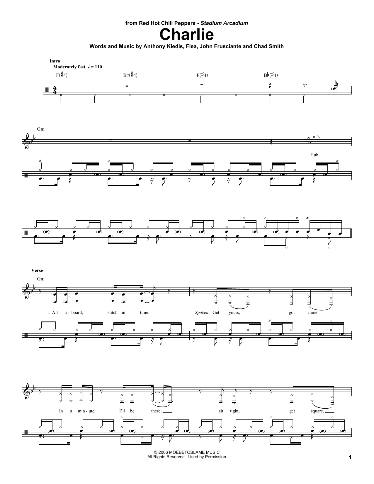 Download Red Hot Chili Peppers Charlie Sheet Music