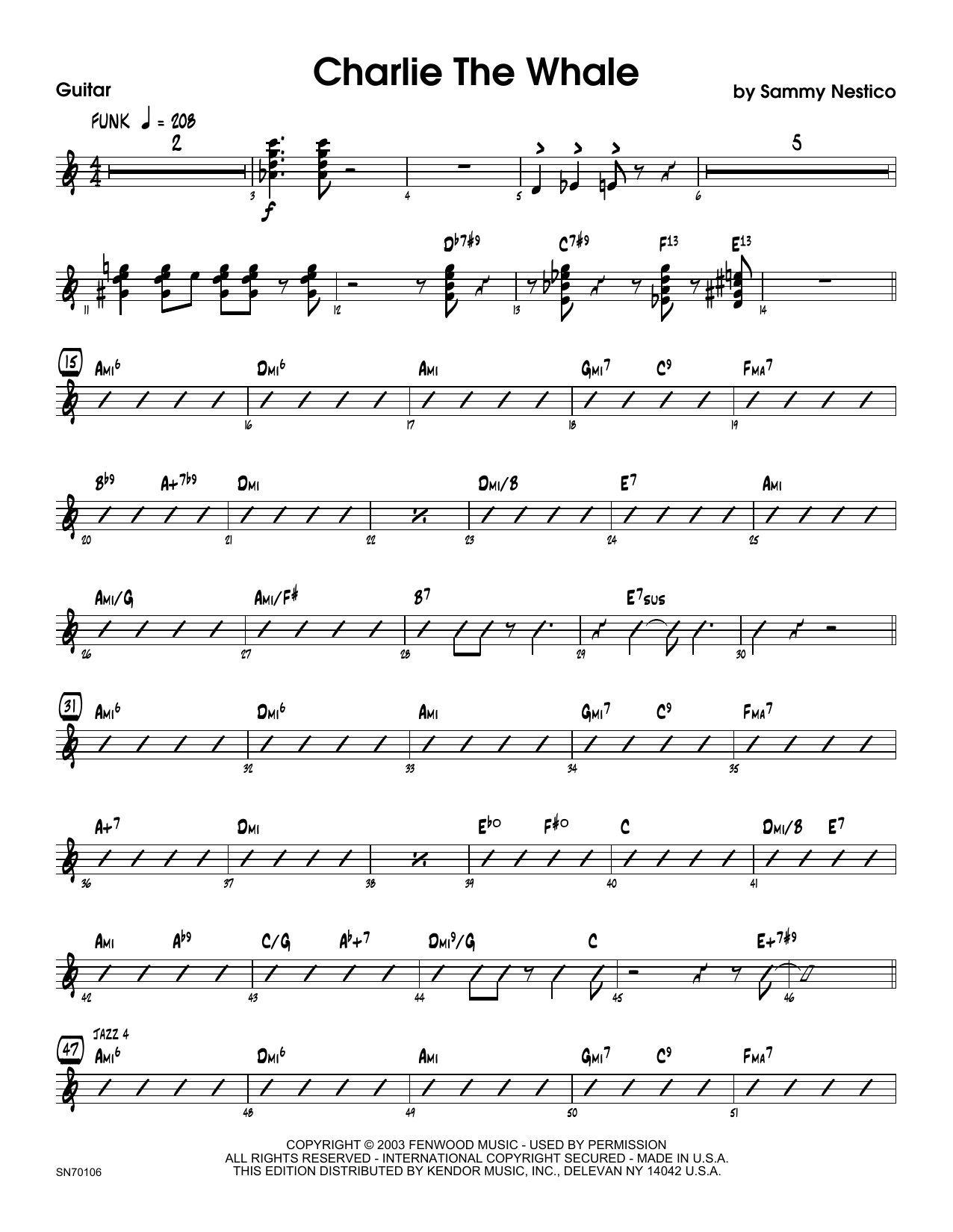 Download Sammy Nestico Charlie The Whale - Guitar Sheet Music