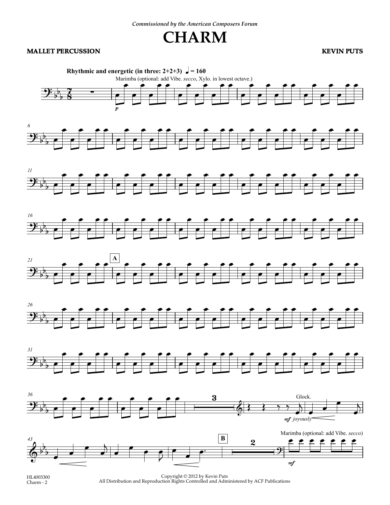 Download Kevin Puts Charm - Mallet Percussion Sheet Music