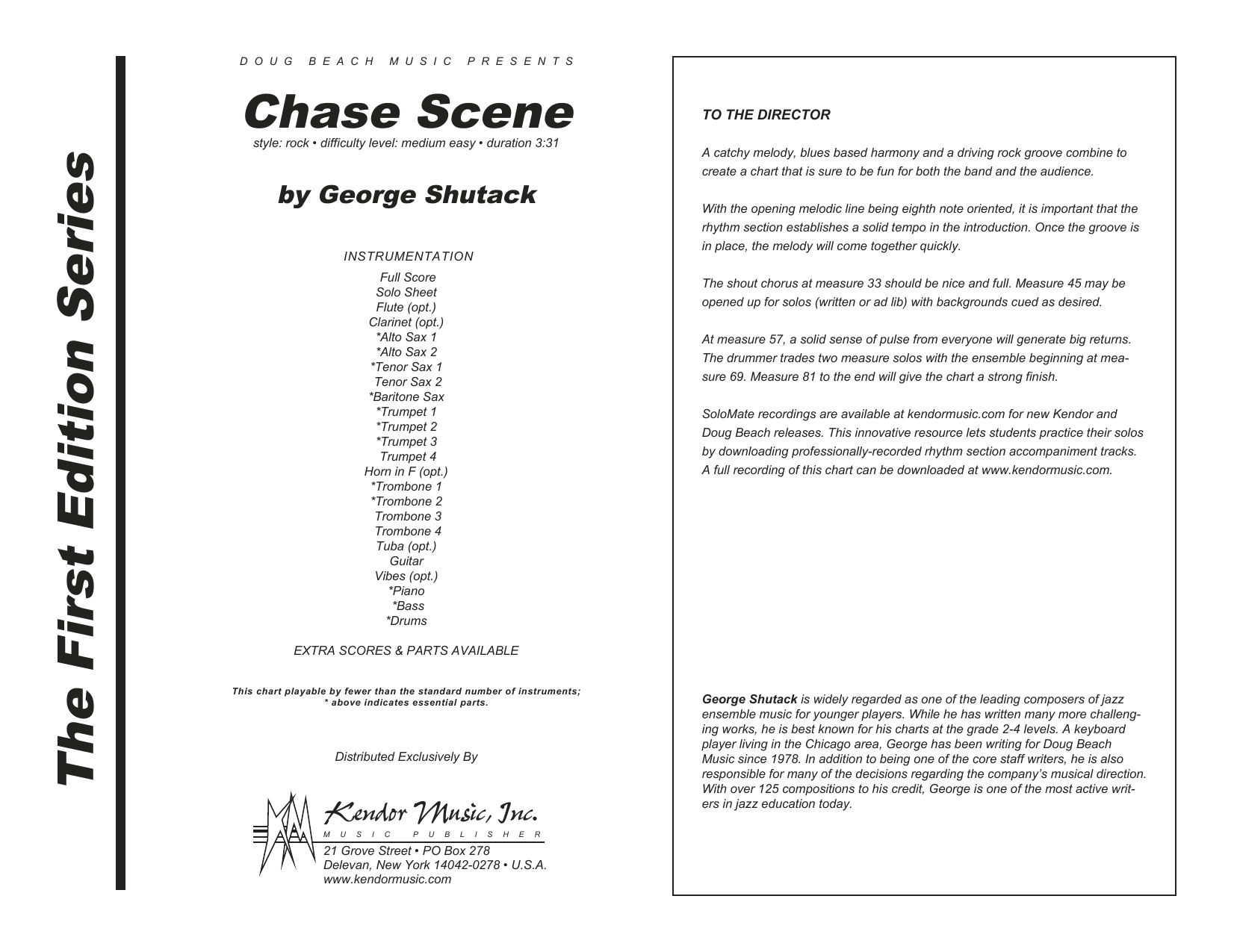 Download George Shutack Chase Scene - Full Score Sheet Music