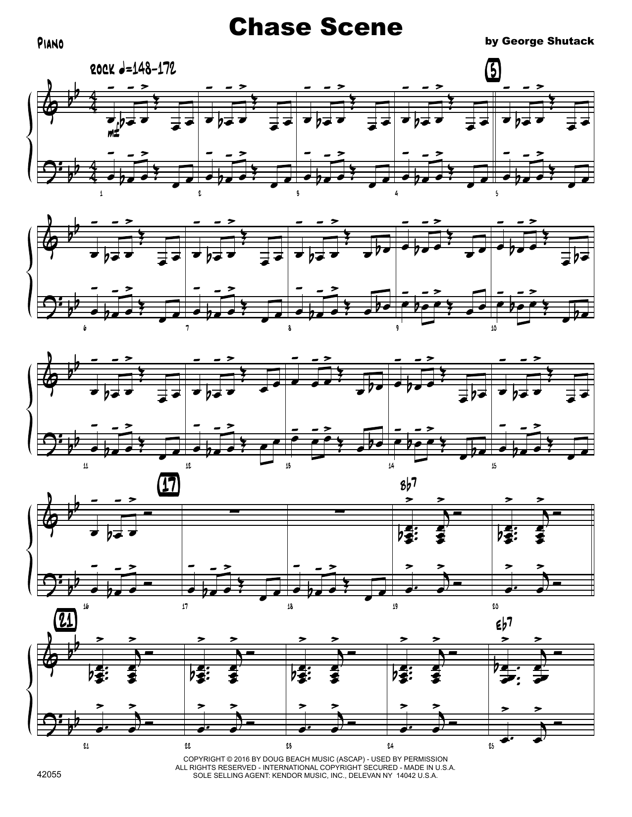 Download George Shutack Chase Scene - Piano Sheet Music
