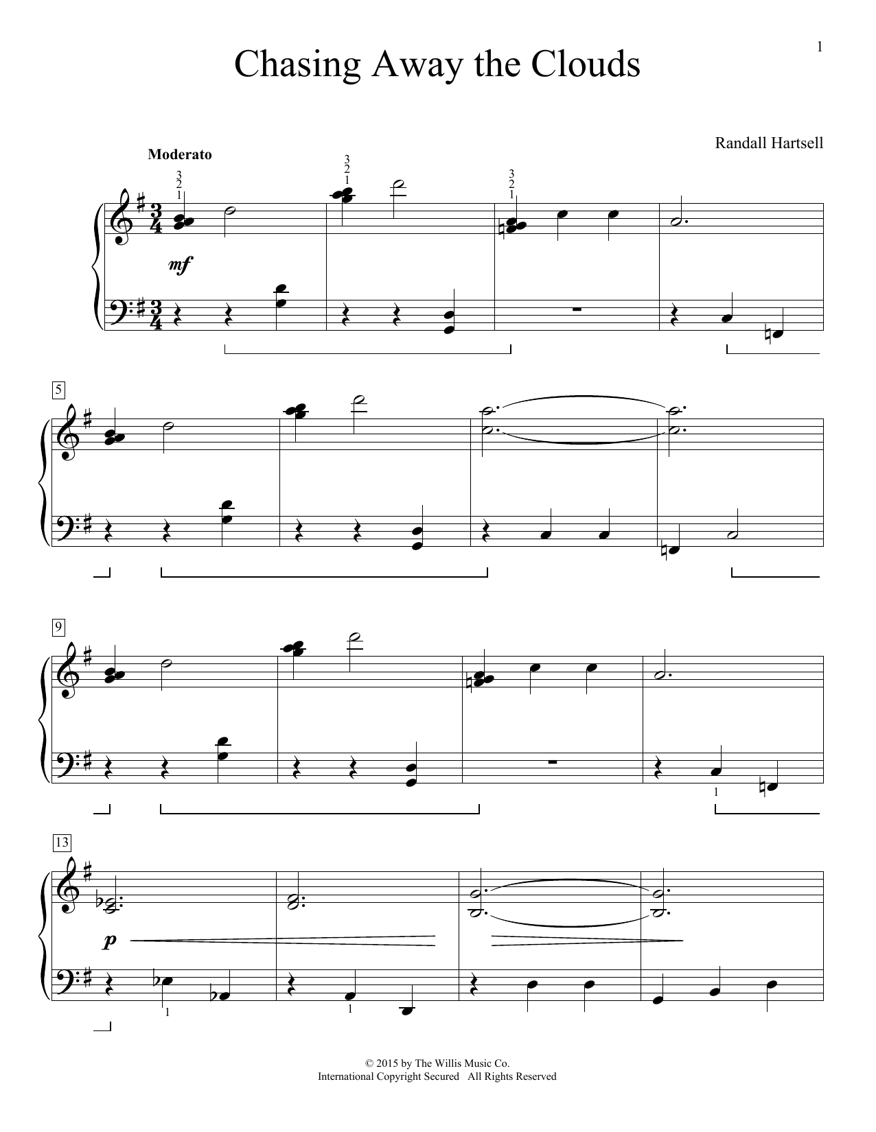 Download Randall Hartsell Chasing Away The Clouds Sheet Music