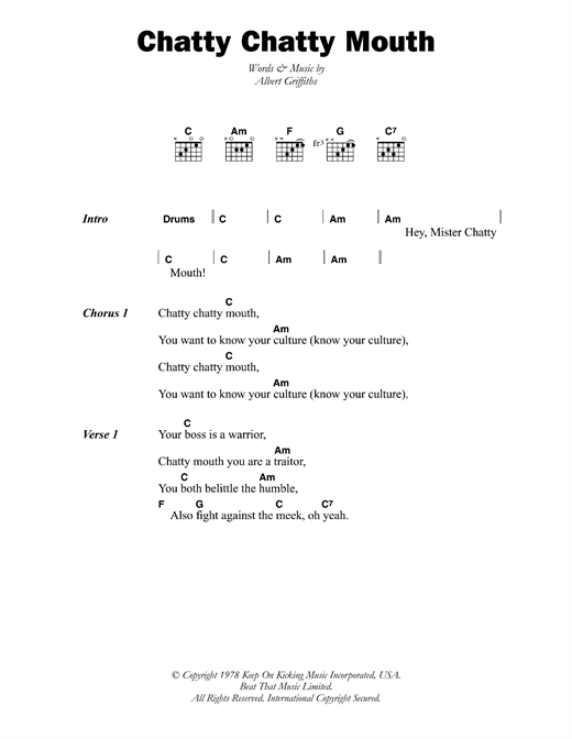 Download The Gladiators Chatty Chatty Mouth Sheet Music
