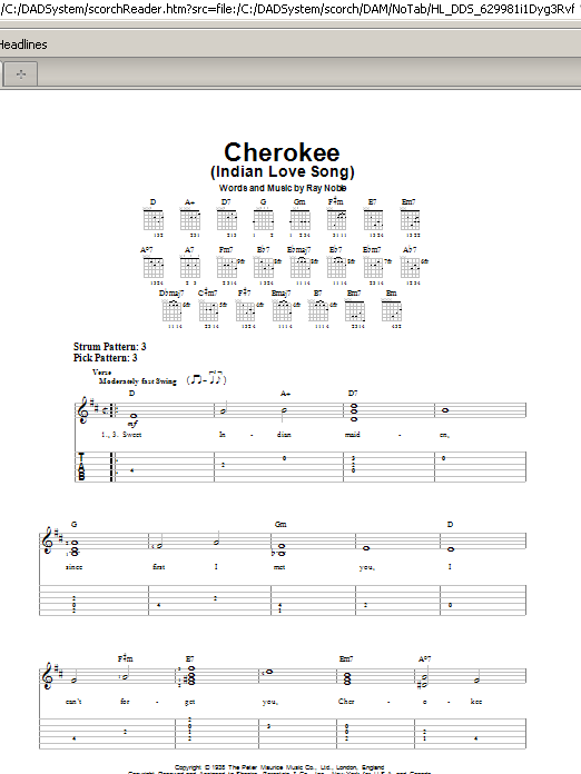 Download Benny Goodman Sextet Cherokee (Indian Love Song) Sheet Music