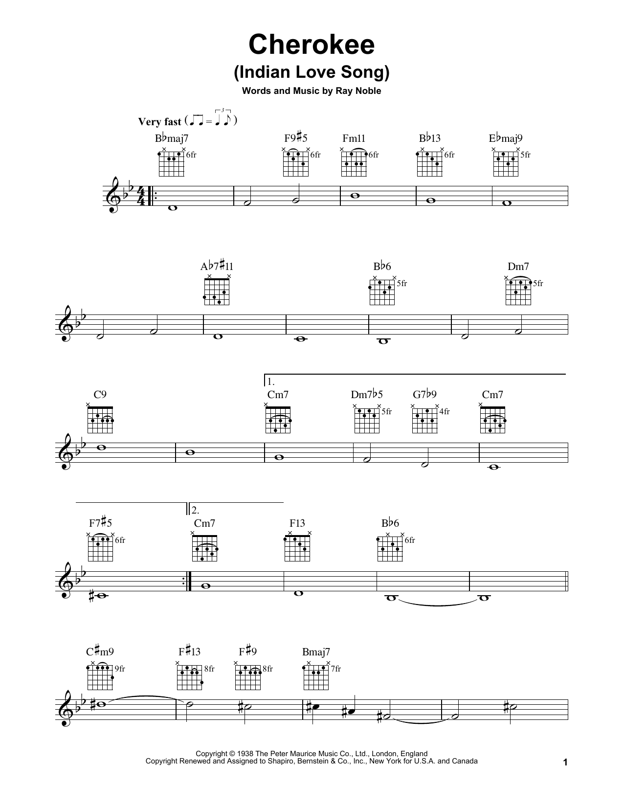 Download Ray Noble Cherokee (Indian Love Song) Sheet Music