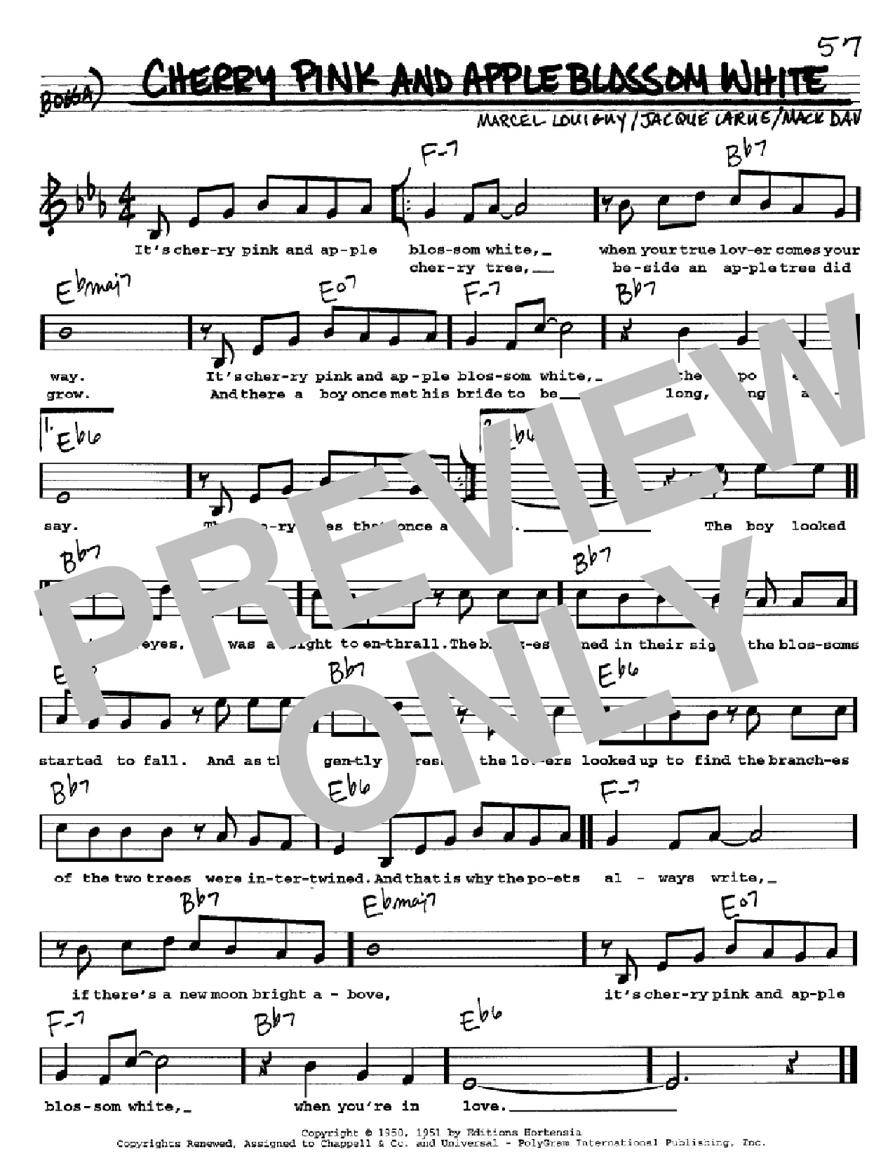 Download Mack David Cherry Pink And Apple Blossom White Sheet Music
