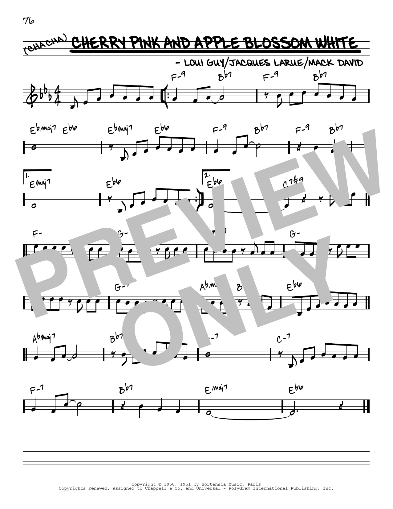 Download Mack David Cherry Pink And Apple Blossom White [Re Sheet Music