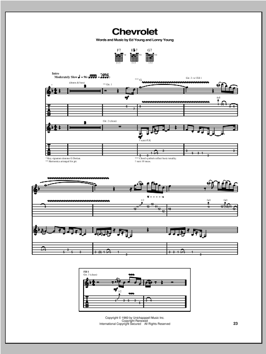Download Robben Ford Chevrolet Sheet Music