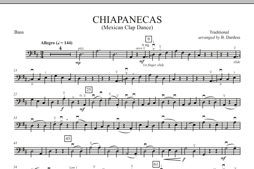 Download B. Dardess Chiapanecas (Mexican Clap Dance) - Bass Sheet Music