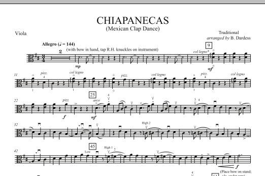 Download B. Dardess Chiapanecas (Mexican Clap Dance) - Viol Sheet Music