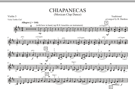 Download B. Dardess Chiapanecas (Mexican Clap Dance) - Viol Sheet Music