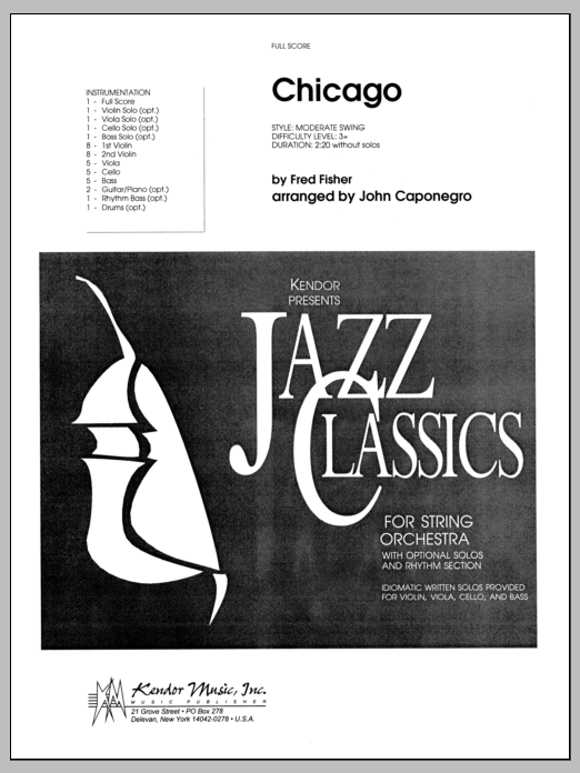 Download John Caponegro Chicago - Full Score Sheet Music