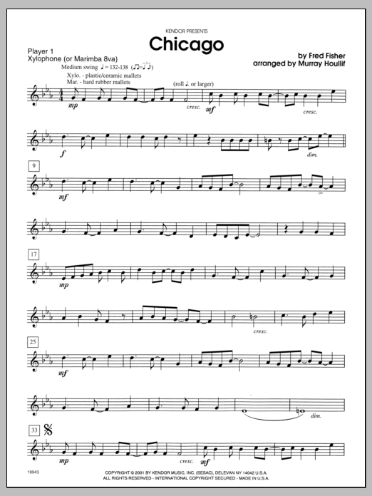 Download Houllif Chicago - Percussion 1 Sheet Music