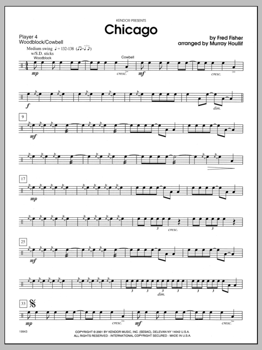 Download Houllif Chicago - Percussion 4 Sheet Music