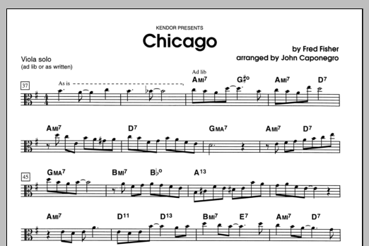 Download John Caponegro Chicago - Viola Solo Sheet Music