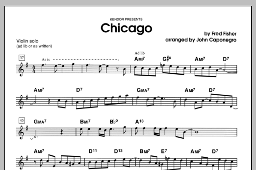 Download John Caponegro Chicago - Violin Solo Sheet Music