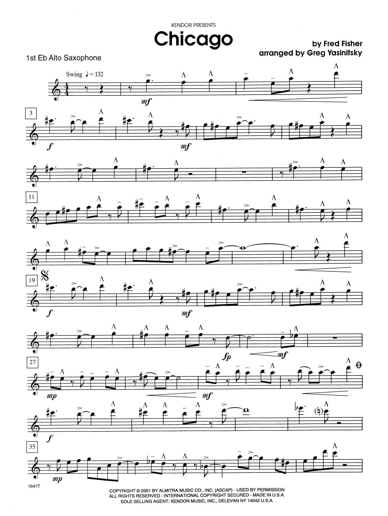 Download Fred Fisher Chicago (that Toddlin' Town) - 1st Eb A Sheet Music