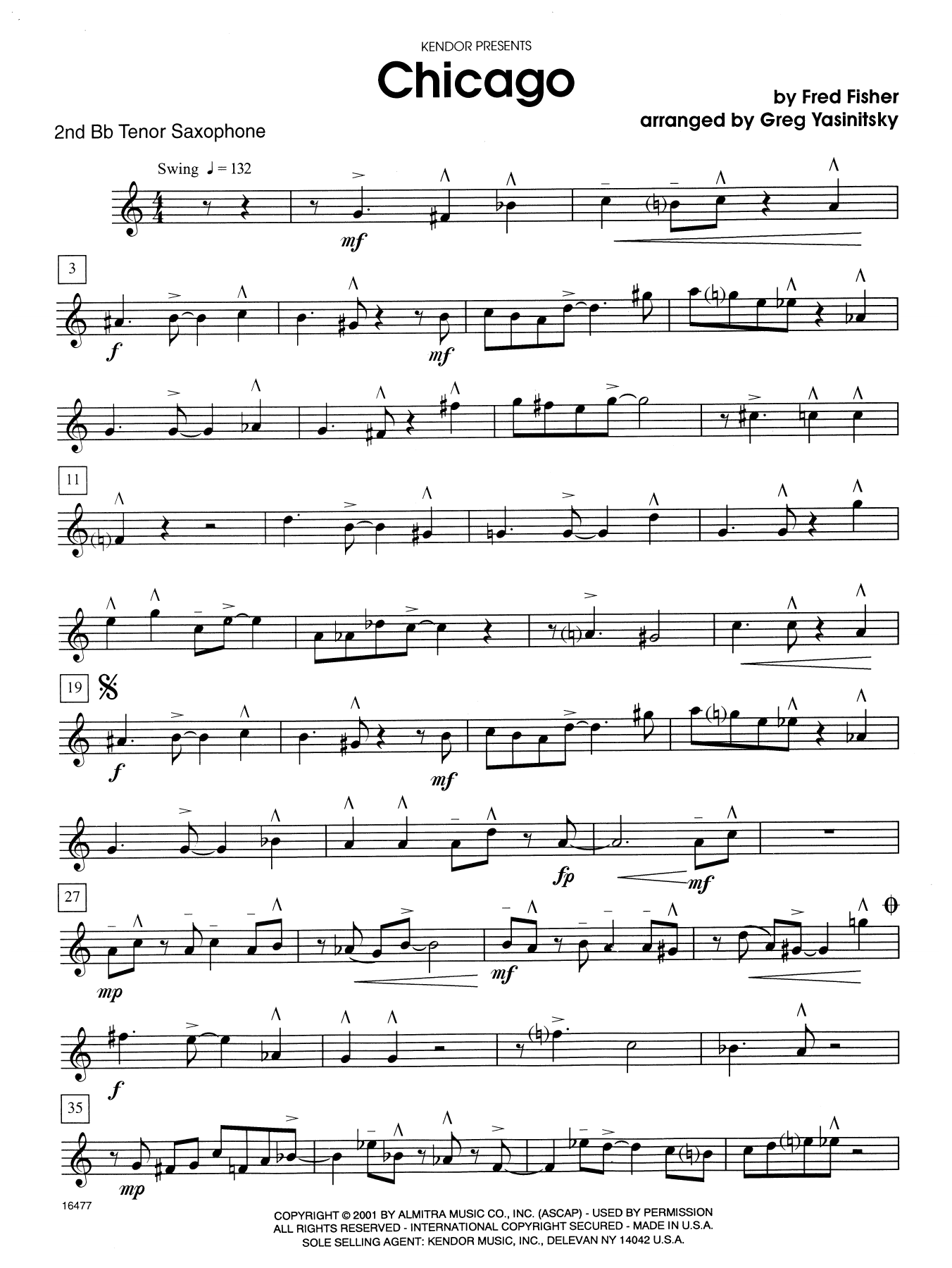 Download Fred Fisher Chicago (that Toddlin' Town) - 2nd Bb T Sheet Music