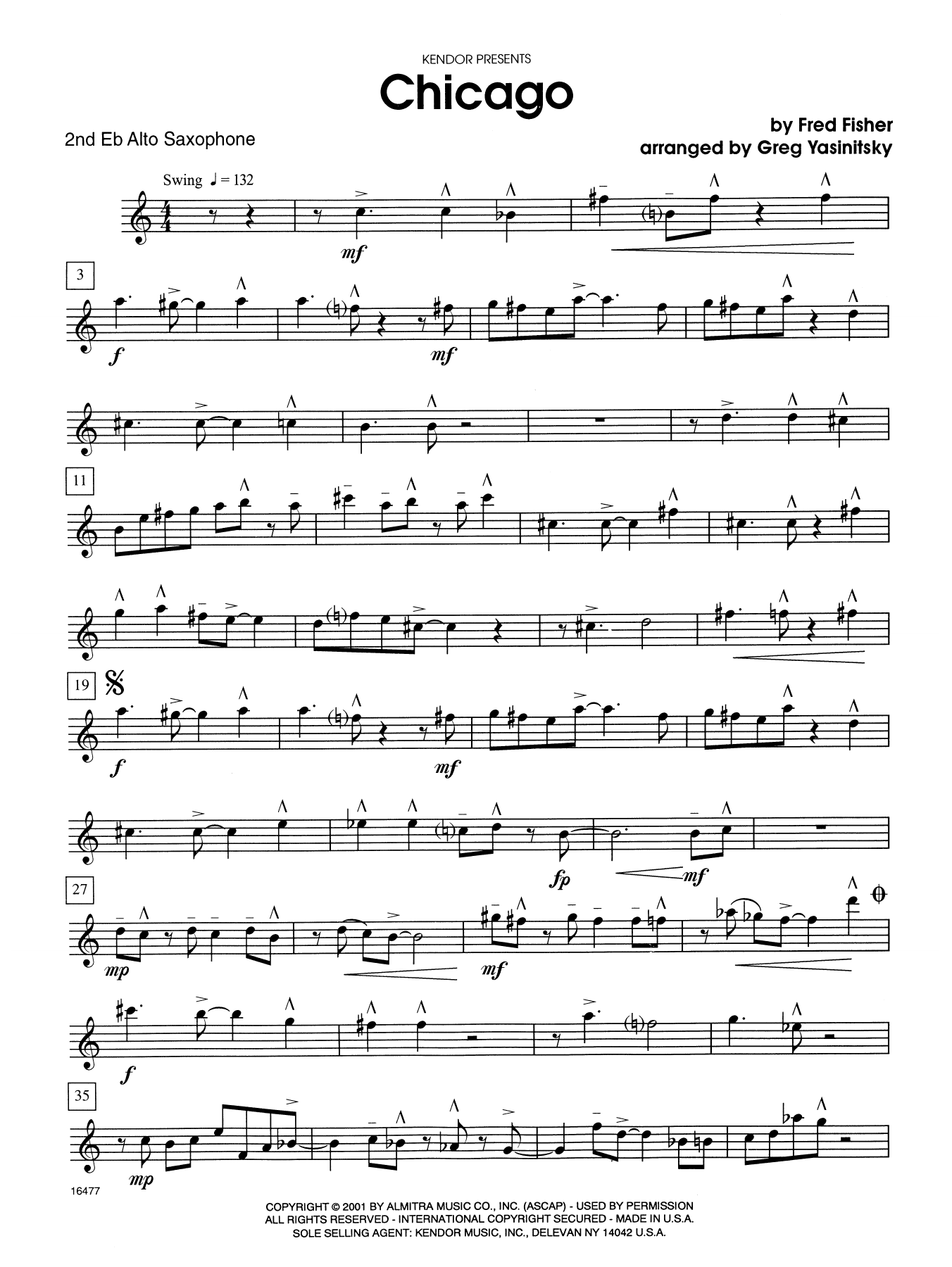 Download Fred Fisher Chicago (that Toddlin' Town) - 2nd Eb A Sheet Music