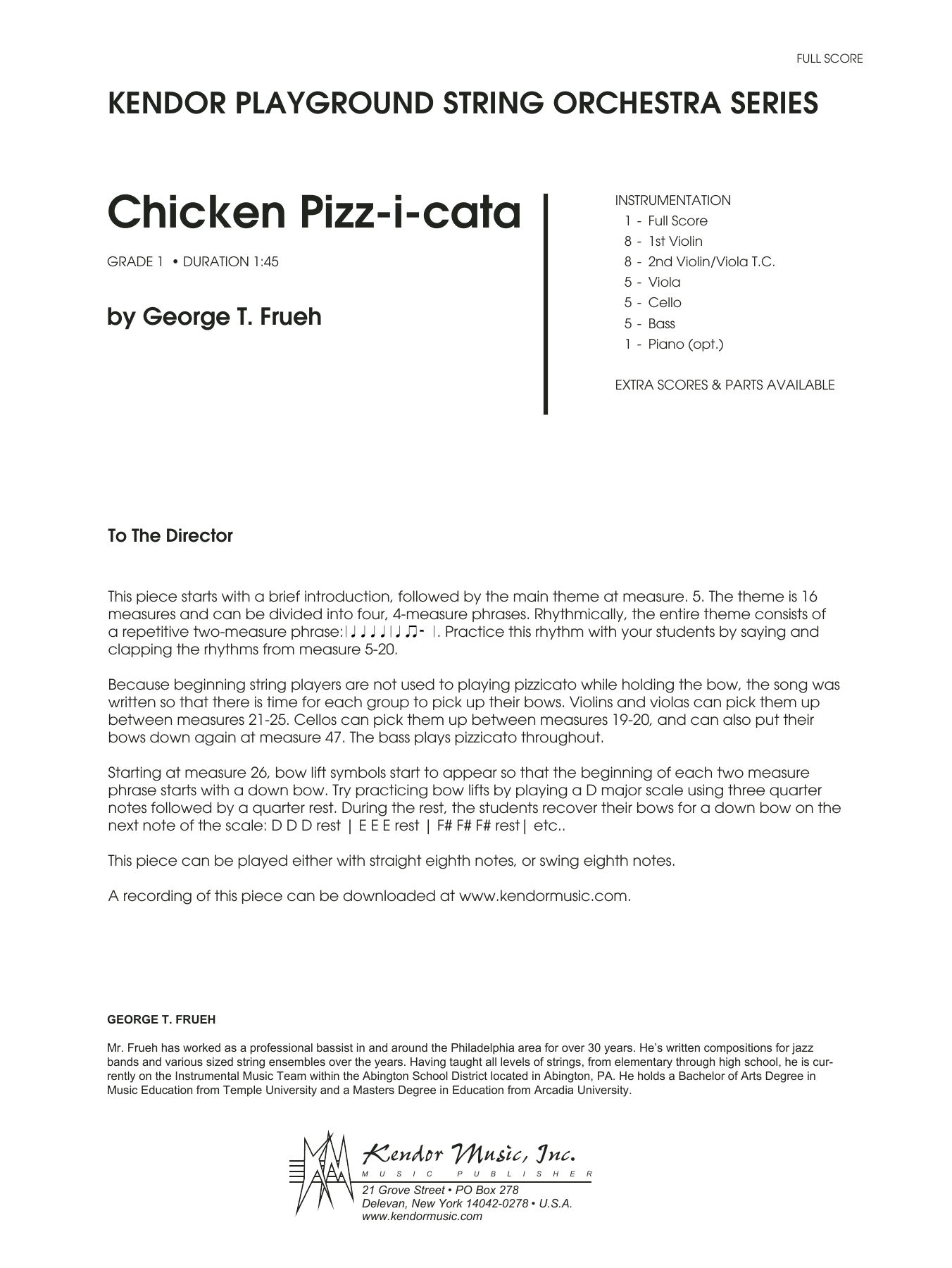 Download George T. Frueh Chicken Pizz-i-cata - Full Score Sheet Music