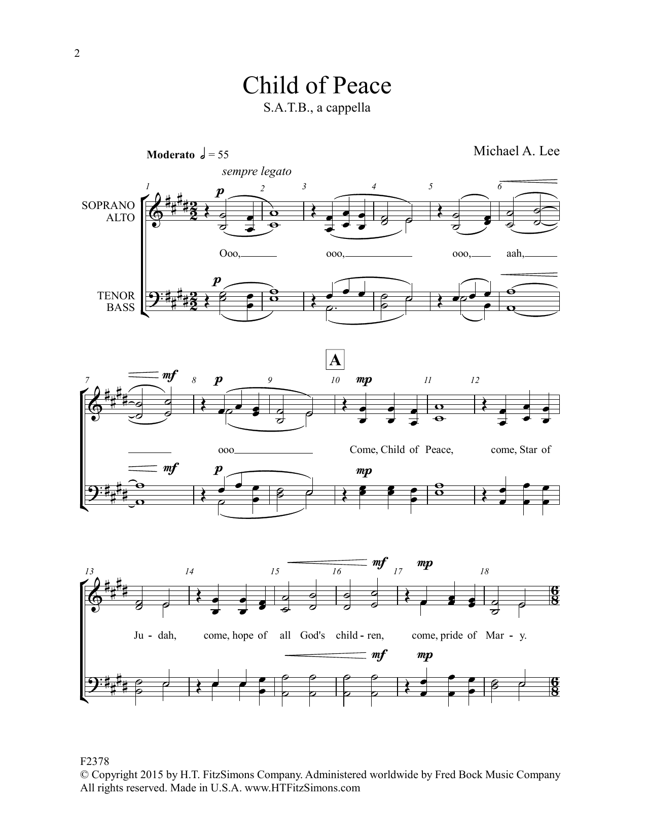 Download Michael Lee Child Of Peace Sheet Music