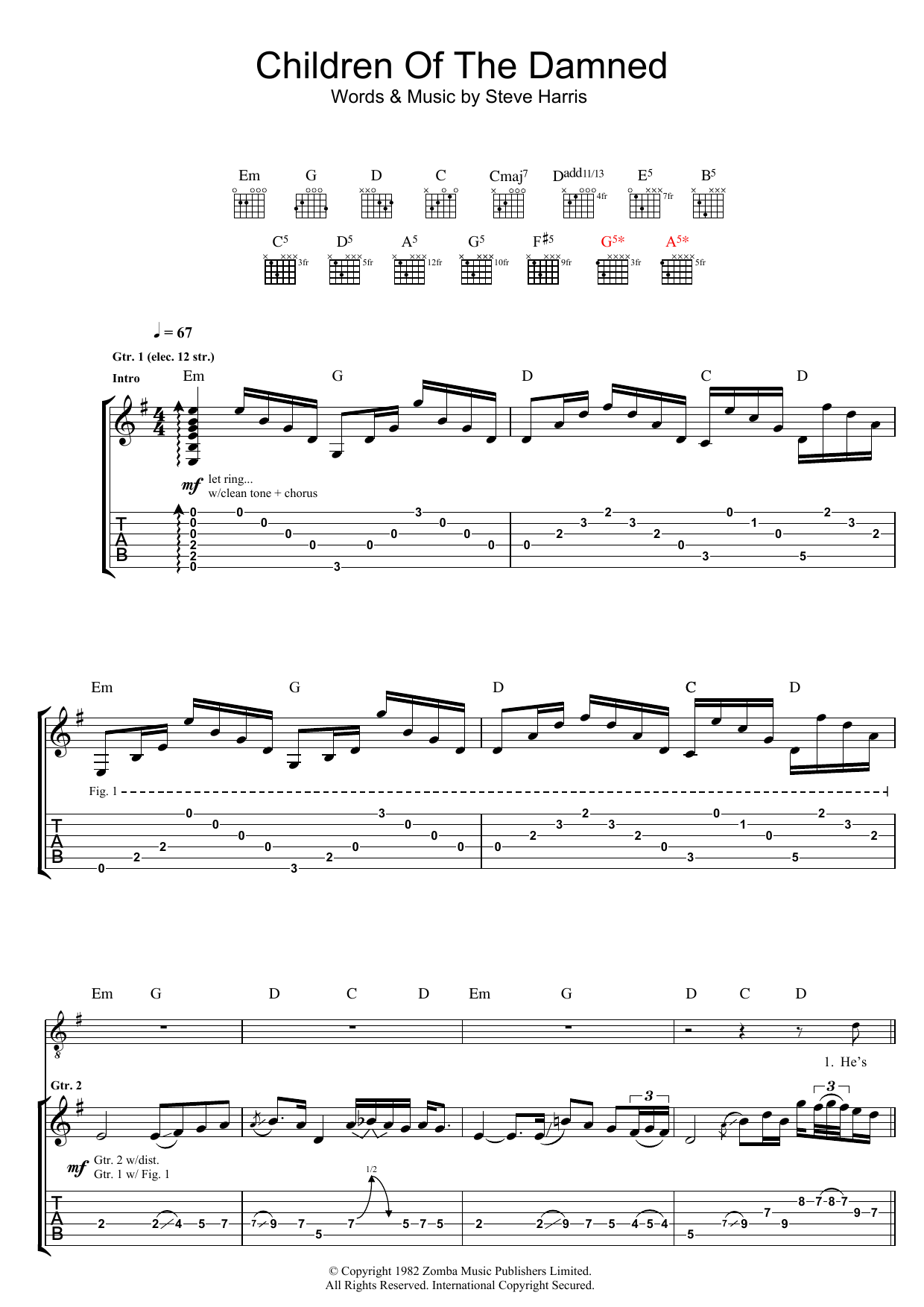Download Iron Maiden Children Of The Damned Sheet Music