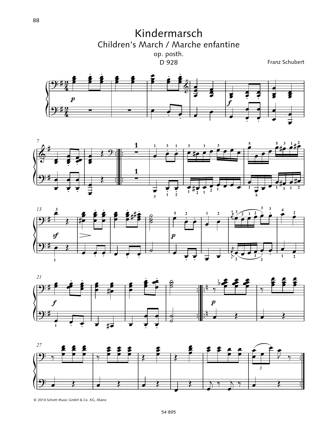 Download Franz Schubert Children's March Sheet Music