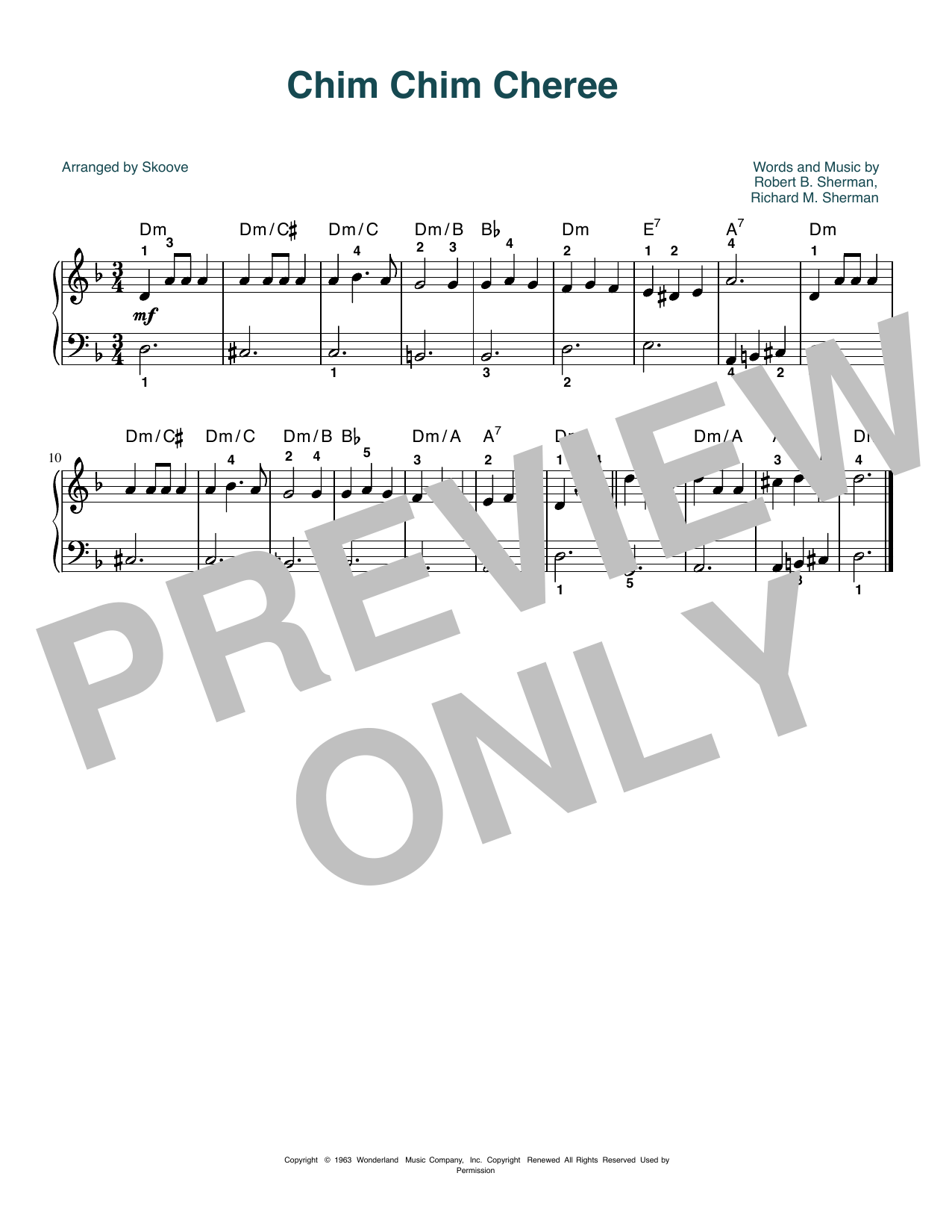 Download Dick Van Dyke Chim Chim Cher-ee (from Mary Poppins) ( Sheet Music