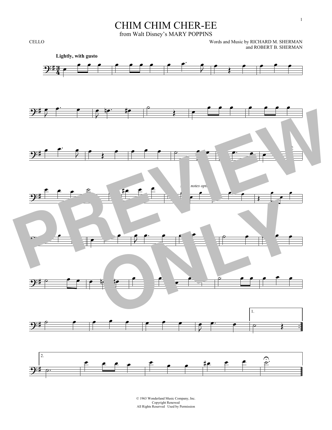 Download Robert B. Sherman Chim Chim Cher-ee (from Mary Poppins) Sheet Music