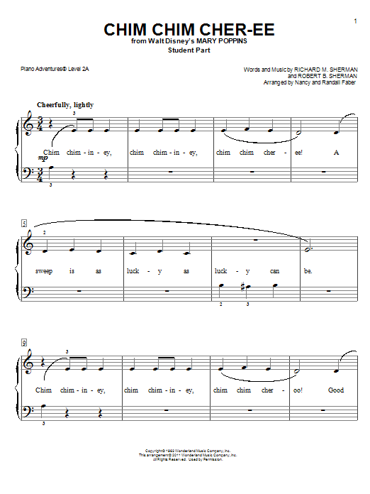 Download Nancy and Randall Faber Chim Chim Cher-ee Sheet Music