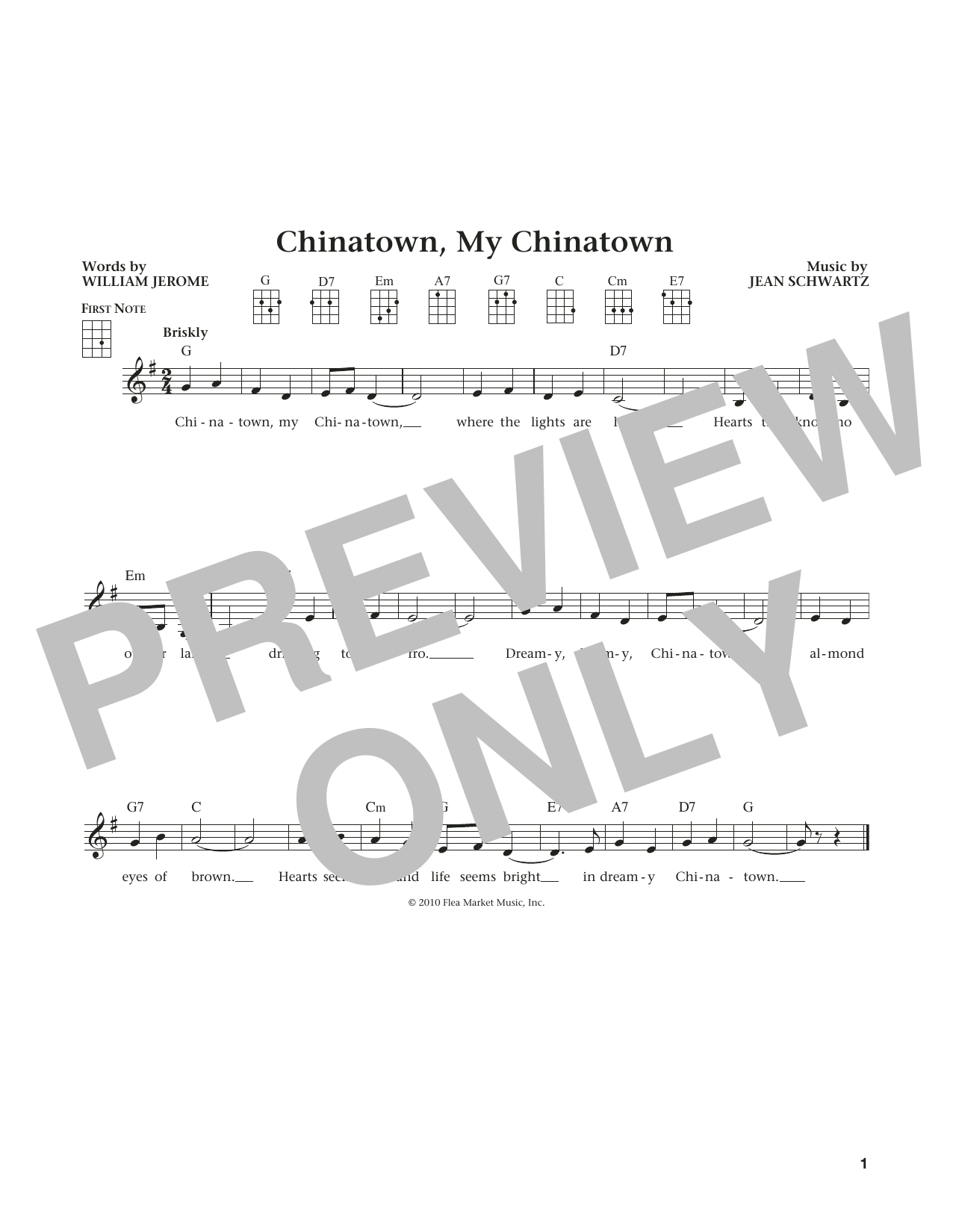 Download William Jerome Chinatown, My Chinatown (from The Daily Sheet Music