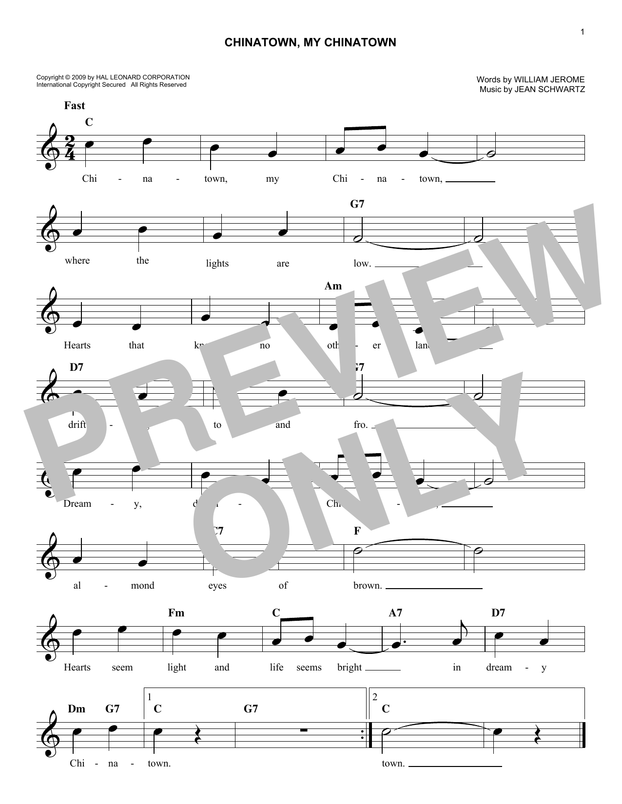 Download The Mills Brothers Chinatown, My Chinatown Sheet Music
