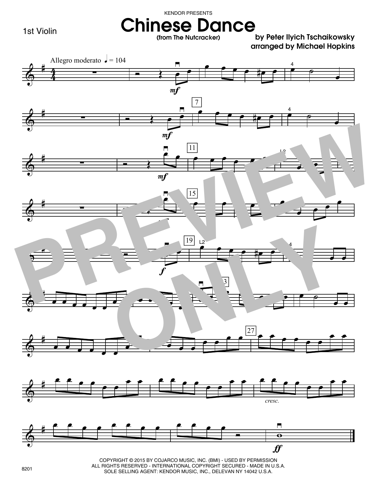 Download Michael Hopkins Chinese Dance (from The Nutcracker) - 1 Sheet Music