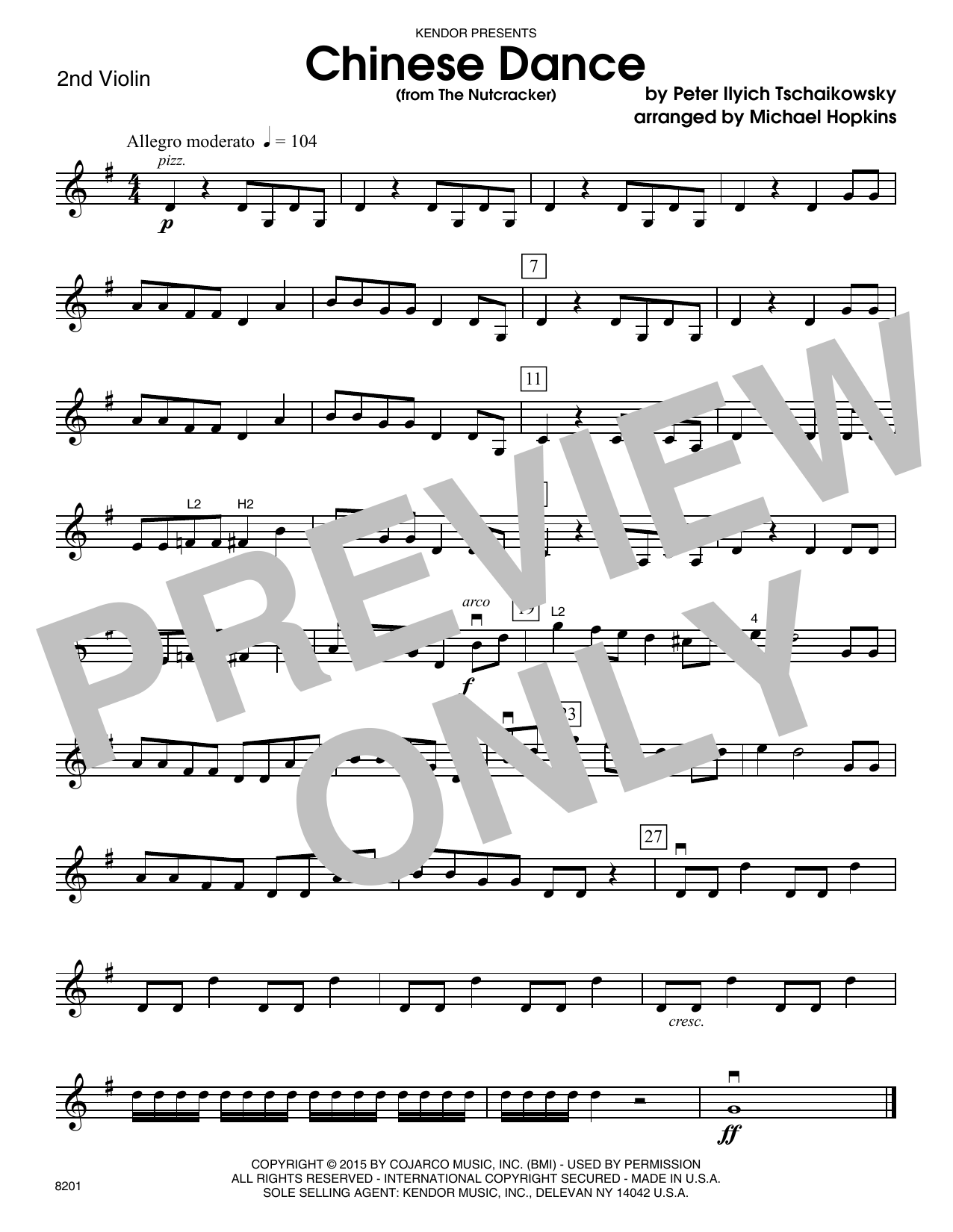 Download Michael Hopkins Chinese Dance (from The Nutcracker) - 2 Sheet Music