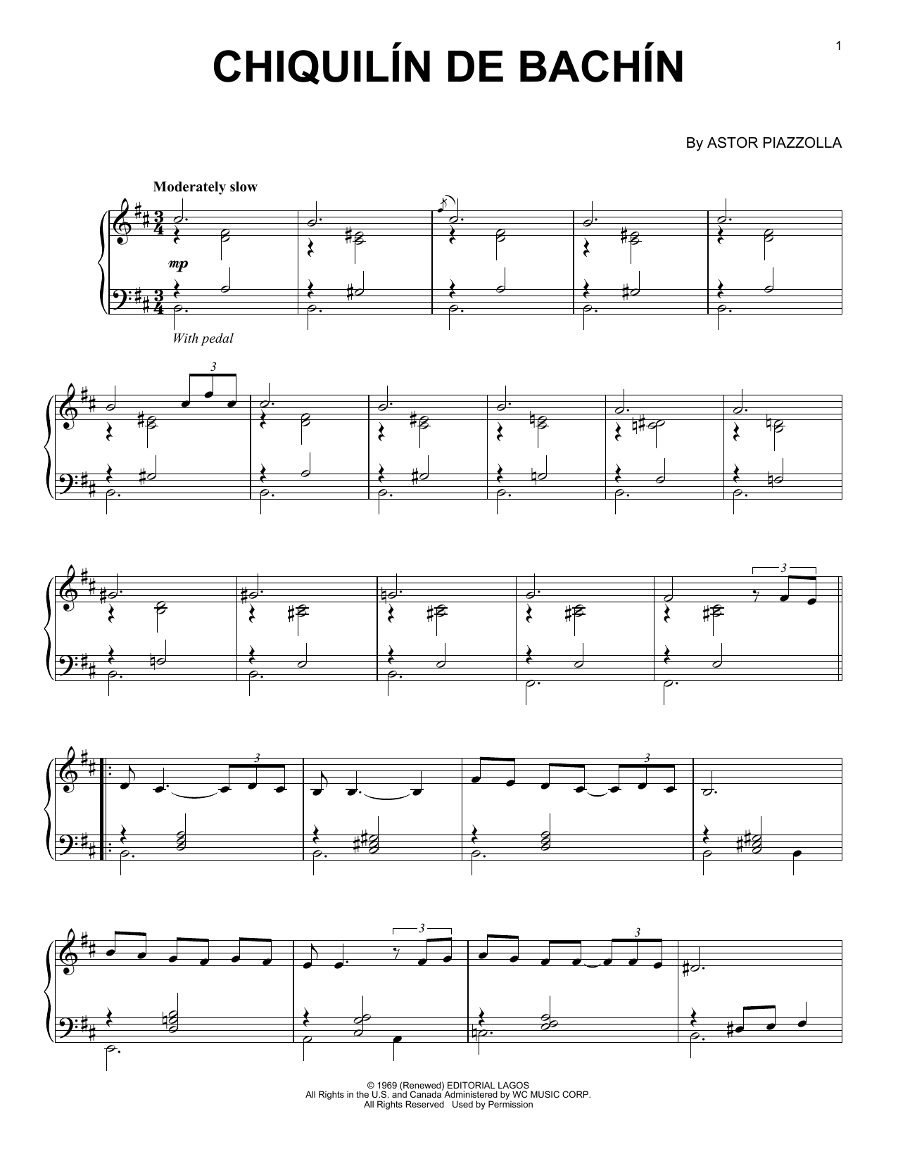 Download Astor Piazzolla Chiquilin de Bachin Sheet Music