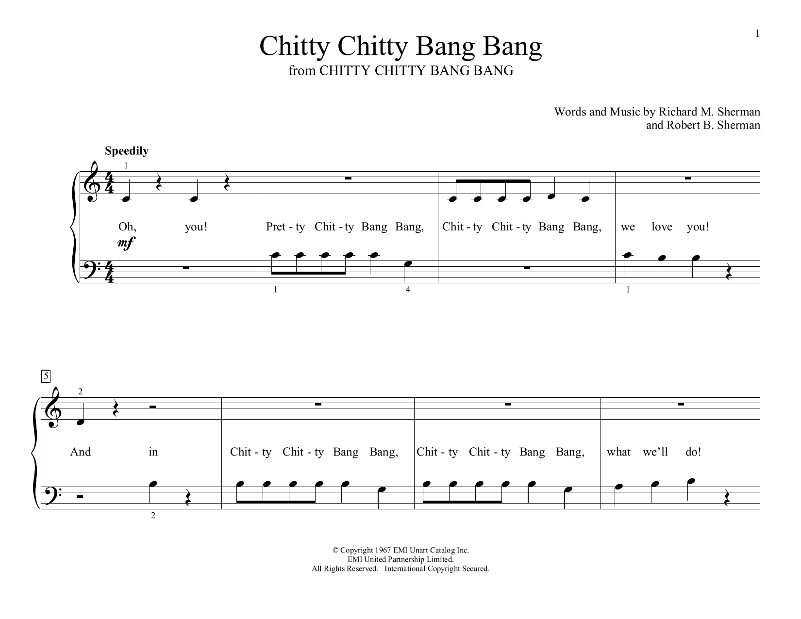 Download Richard Sherman & Robert Sherman Chitty Chitty Bang Bang (arr. Christoph Sheet Music
